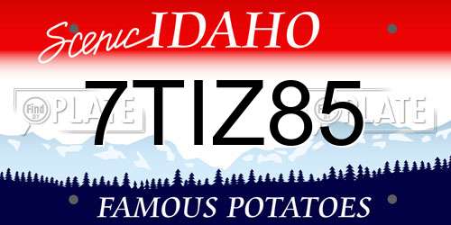 7TIZ85 Idaho License Plate