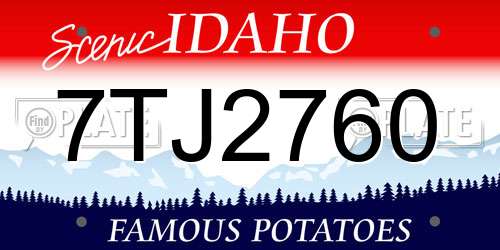 7TJ2760 Idaho License Plate