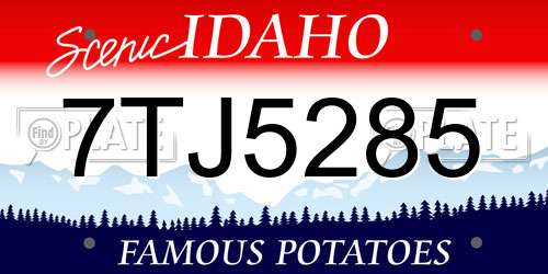 7TJ5285 Idaho License Plate
