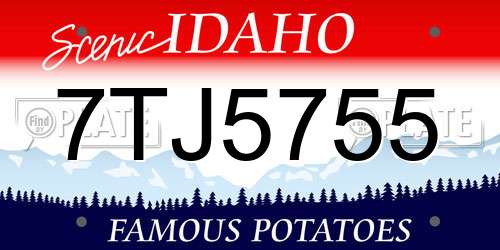 7TJ5755 Idaho License Plate