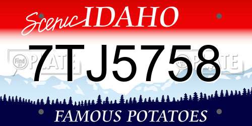 7TJ5758 Idaho License Plate