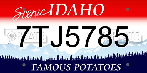 7TJ5785 Idaho License Plate