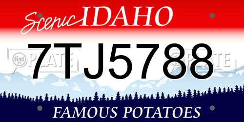 7TJ5788 Idaho License Plate