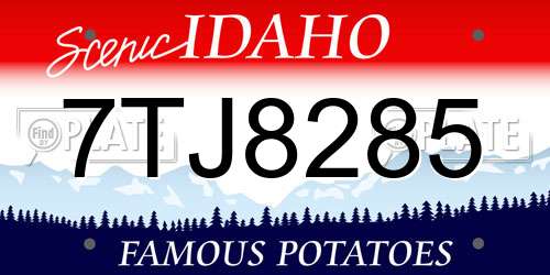 7TJ8285 Idaho License Plate