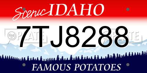 7TJ8288 Idaho License Plate