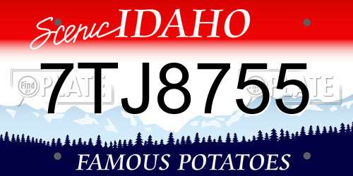 7TJ8755 Idaho License Plate