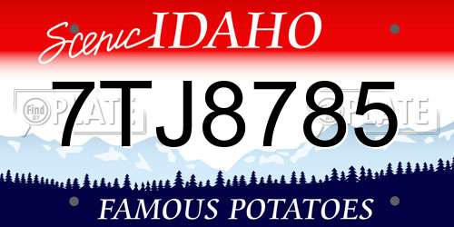 7TJ8785 Idaho License Plate