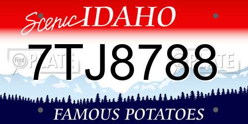 7TJ8788 Idaho License Plate