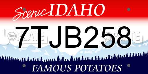 7TJB258 Idaho License Plate
