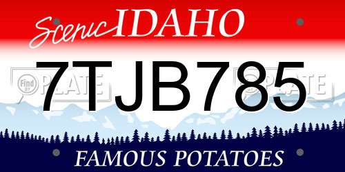 7TJB785 Idaho License Plate