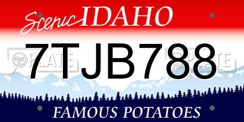 7TJB788 Idaho License Plate