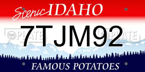 7TJM92 Idaho License Plate