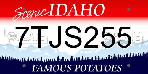 7TJS255 Idaho License Plate