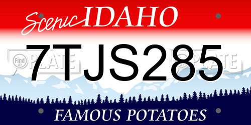 7TJS285 Idaho License Plate