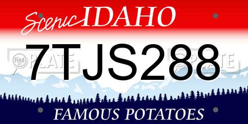 7TJS288 Idaho License Plate