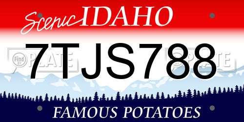 7TJS788 Idaho License Plate