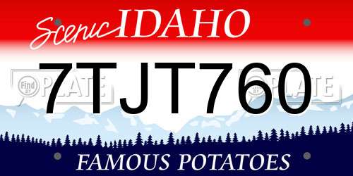 7TJT760 Idaho License Plate