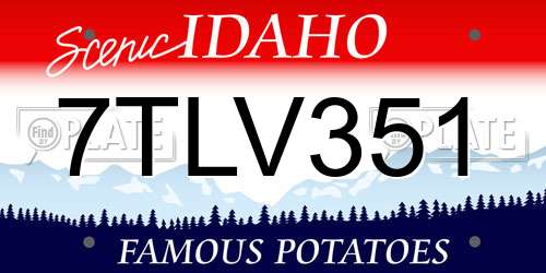 7TLV351 Idaho License Plate