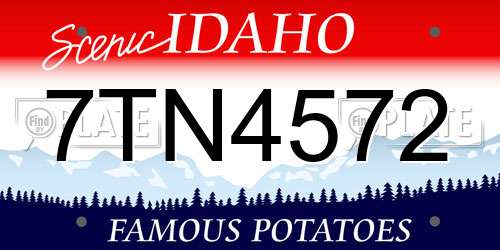 7TN4572 Idaho License Plate