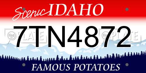 7TN4872 Idaho License Plate