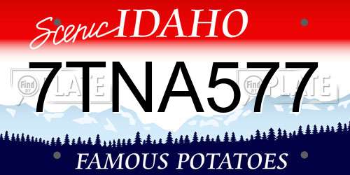 7TNA577 Idaho License Plate