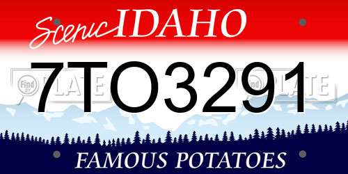 7TO3291 Idaho License Plate