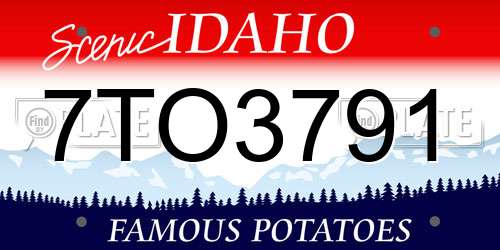 7TO3791 Idaho License Plate