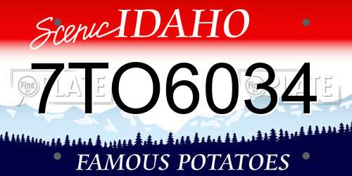 7TO6034 Idaho License Plate