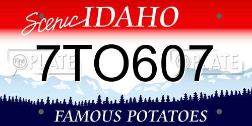 7TO607 Idaho License Plate
