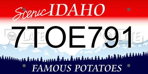 7TOE791 Idaho License Plate