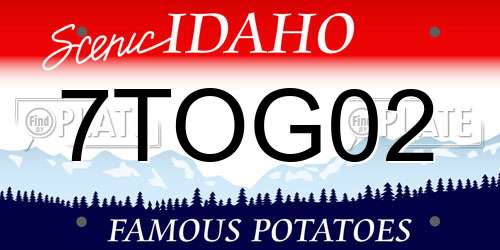 7TOG02 Idaho License Plate