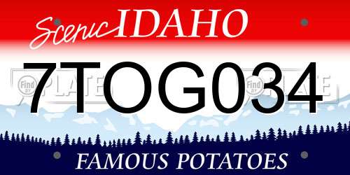 7TOG034 Idaho License Plate