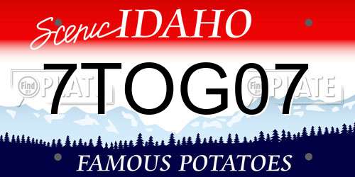 7TOG07 Idaho License Plate