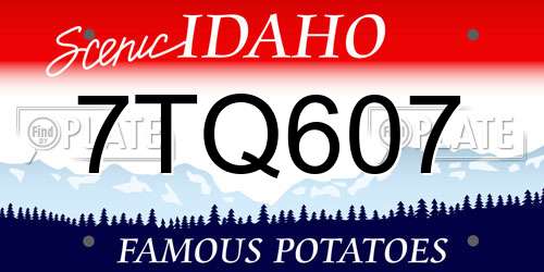 7TQ607 Idaho License Plate