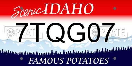 7TQG07 Idaho License Plate