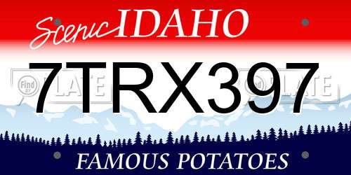 7TRX397 Idaho License Plate