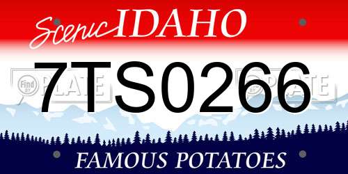 7TS0266 Idaho License Plate