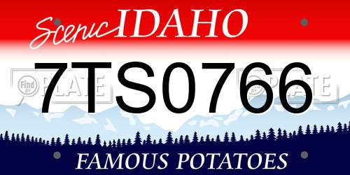 7TS0766 Idaho License Plate