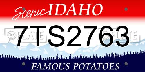 7TS2763 Idaho License Plate