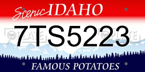 7TS5223 Idaho License Plate