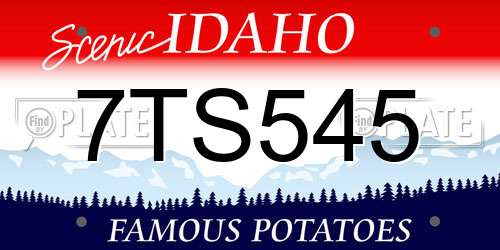 7TS545 Idaho License Plate