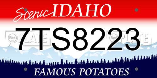 7TS8223 Idaho License Plate