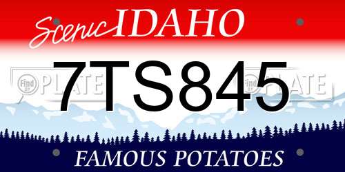 7TS845 Idaho License Plate