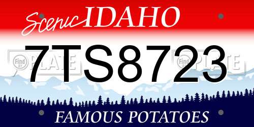 7TS8723 Idaho License Plate