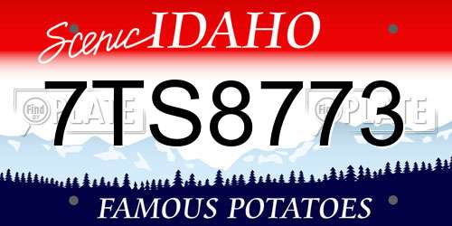 7TS8773 Idaho License Plate