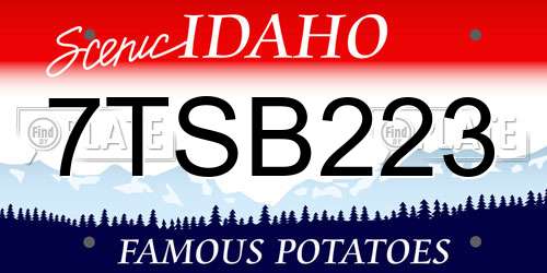 7TSB223 Idaho License Plate