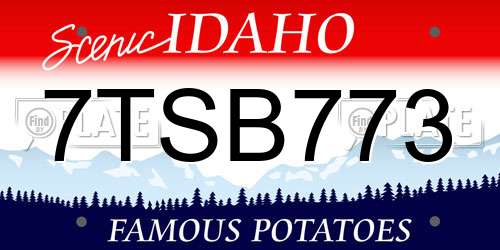 7TSB773 Idaho License Plate