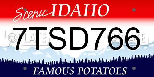 7TSD766 Idaho License Plate