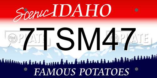 7TSM47 Idaho License Plate