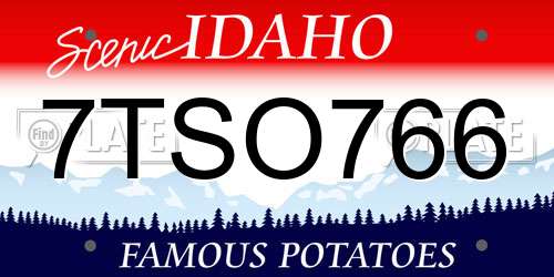 7TSO766 Idaho License Plate